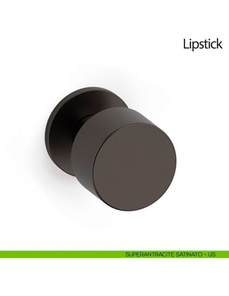 Pomello per porta Lipstick girevole Olivari bassa superantracite satinato