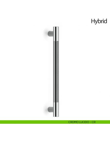 Maniglione per porta Hybrid Olivari senza rosette cromo