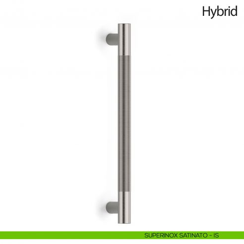 Maniglione per porta Hybrid Olivari senza rosette superinox satinato