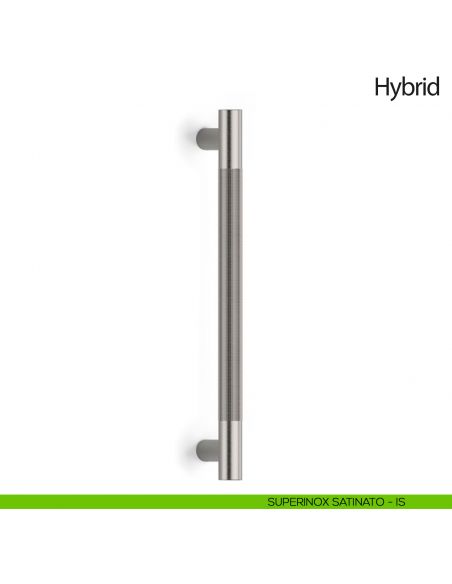 Maniglione per porta Hybrid Olivari senza rosette superinox satinato