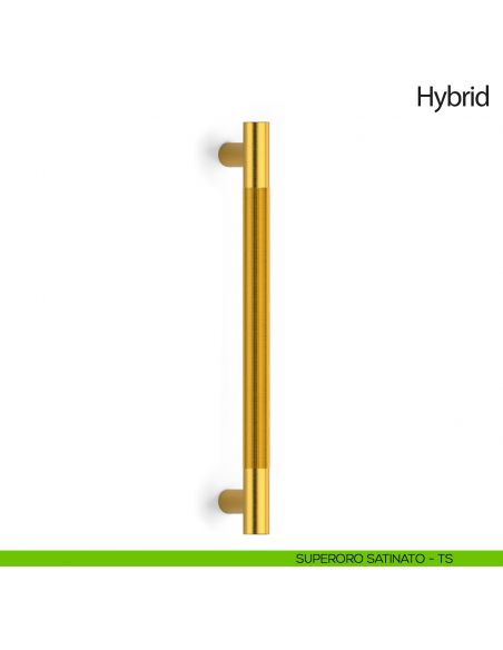 Maniglione per porta Hybrid Olivari senza rosette superoro satinato