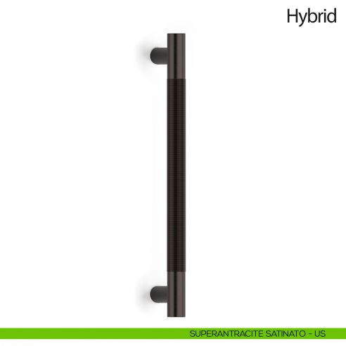 Maniglione per porta Hybrid Olivari senza rosette superantracite satinato
