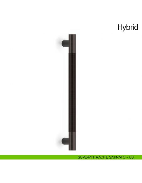 Maniglione per porta Hybrid Olivari senza rosette superantracite satinato