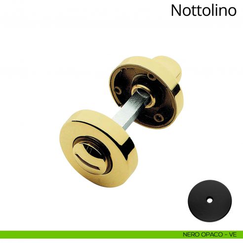 Nottolino per porta 101 Linea Calì con rosetta tonda 45 mm nero opaco