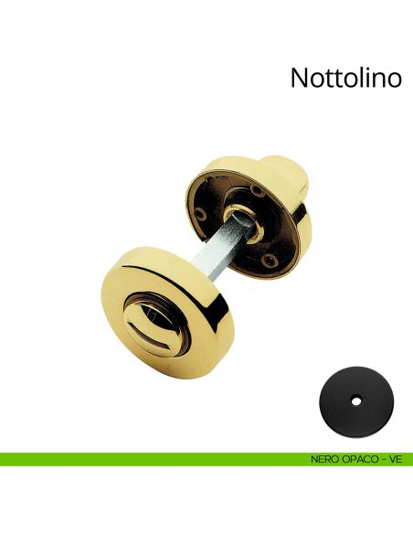 Nottolino per porta 101 Linea Calì con rosetta tonda 45 mm nero opaco