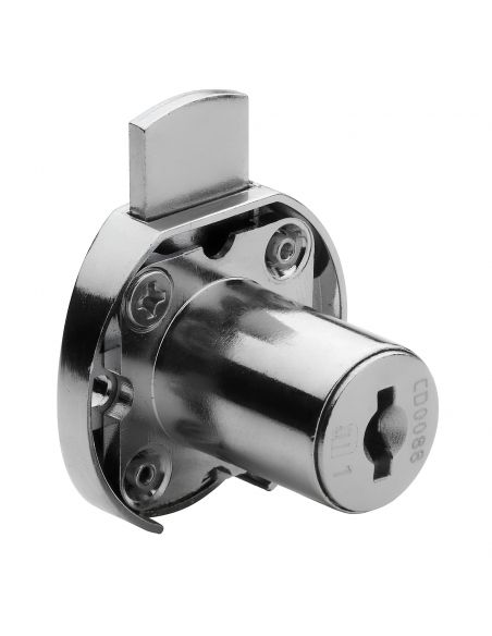 Serratura per cassetto con cilindro diametro 16,5 mm lunghezza 20 mm catenaccio piano 2630 Meroni