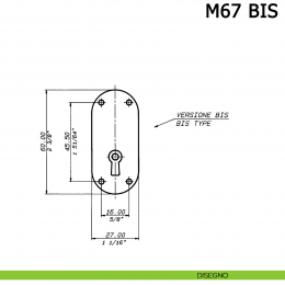 Serratura a stringa da incastrare per anta senza alette di fissaggio M67 Meroni 2