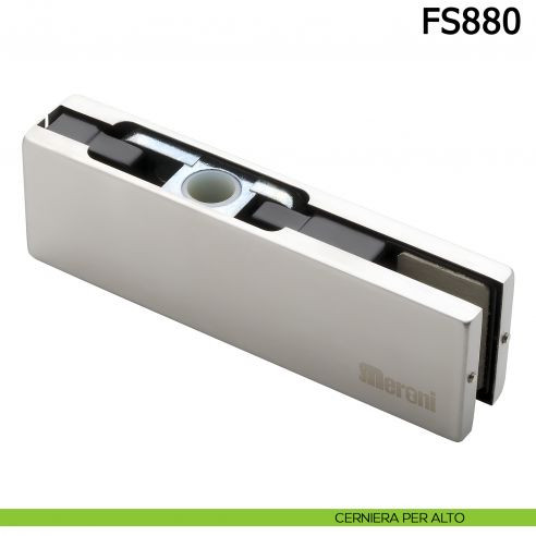 Cerniera chiudiporta a pavimento Meroni FS880 per porte in vetro a bilico pivot - cerniera per alto