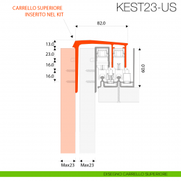 Kit anta esterna Gap Italia Usual spessore 23 mm per armadi e scorrevoli sovrapposti 2