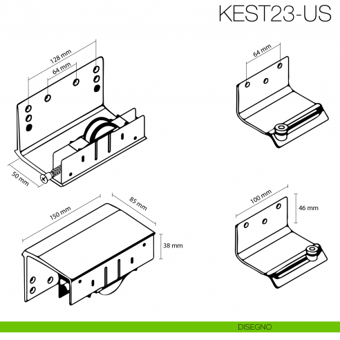 Kit anta esterna Gap Italia Usual spessore 23 mm per armadi e scorrevoli sovrapposti - disegno
