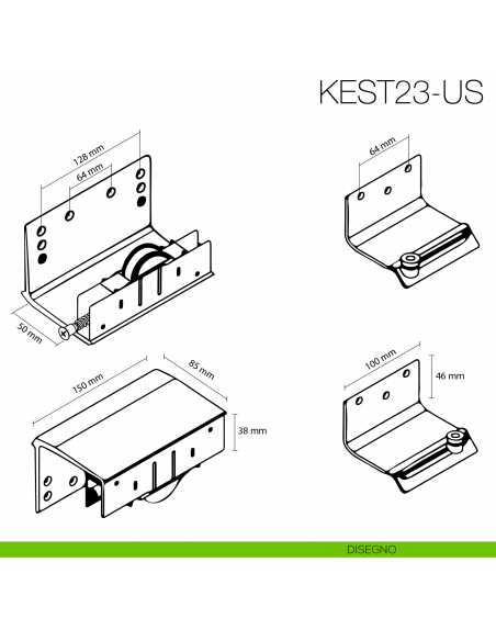 Kit anta esterna Gap Italia Usual spessore 23 mm per armadi e scorrevoli sovrapposti - disegno