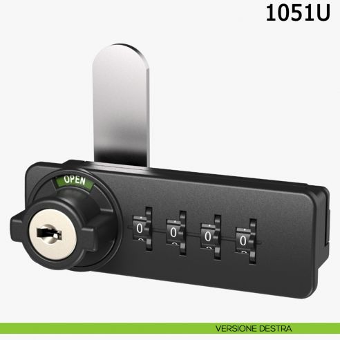 Serratura a combinazione meccanica per mobile 1051U Meroni - versione destra