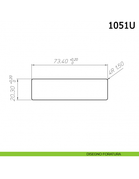 Serratura a combinazione meccanica per mobile 1051U Meroni - disegno foratura