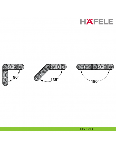 Giunto universale Hafele Ixconnect UC 16/64 per connessioni rimovibili e nascoste - disegno