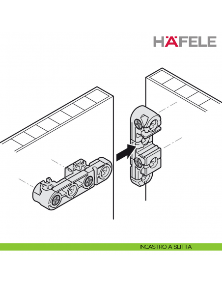 Giunto universale Hafele Ixconnect UC 16/64 per connessioni rimovibili e nascoste - disegno