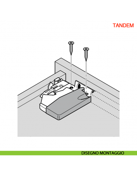 Frizione di montaggio sinistra per guida per cassetto Blum Tandem T51.1700.04 - disegno montaggio