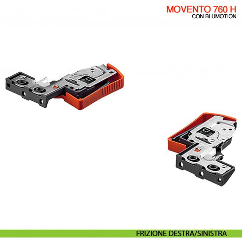 Guida Blum Movento Blumotion 760H portata 40 kg estrazione totale ammortizzata con frizioni di montaggio