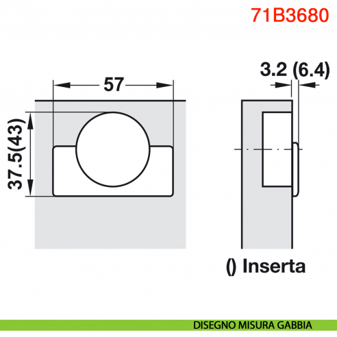 Cerniera Blum 71B3680 Clip Top Blumotion mezza battuta ammortizzata apertura 110 gradi inserimento a pressione
