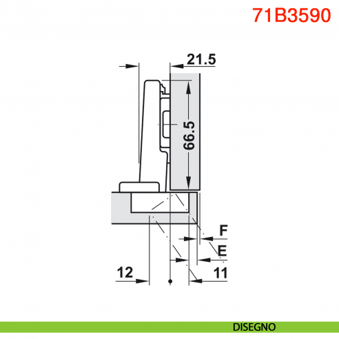 Cerniera Blum 71B3590 Clip Top Blumotion a battuta ammortizzata apertura 110 gradi montaggio INSERTA nero onice