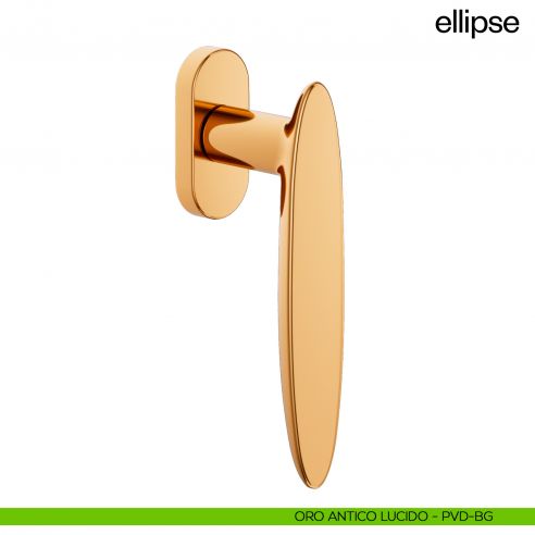 Maniglia per finestra martellina DK Ellipse dnd - oro antico lucido