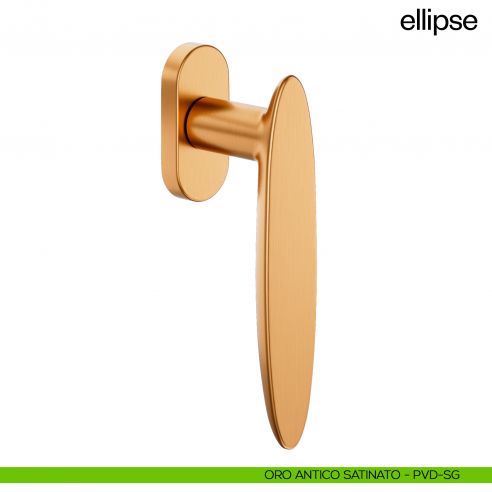 Maniglia per finestra martellina DK Ellipse dnd - oro antico satinato