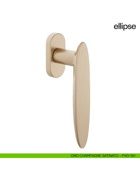 Maniglia per finestra martellina DK Ellipse dnd - oro champagne satinato