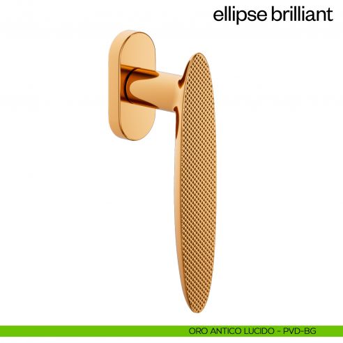 Maniglia per finestra martellina DK Ellipse Brilliant dnd - oro antico lucido