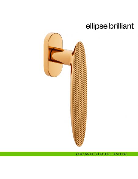 Maniglia per finestra martellina DK Ellipse Brilliant dnd - oro antico lucido