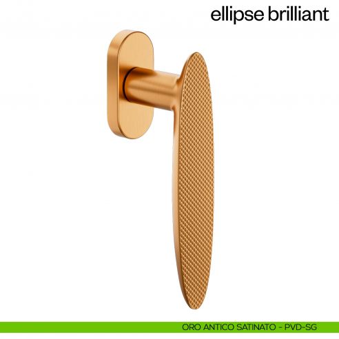Maniglia per finestra martellina DK Ellipse Brilliant dnd - oro antico satinato