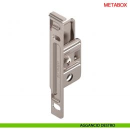 Attacco frontale destro Blum Metabox ZSF.1700.RE per altezza spondina 86-118-150 mm montaggio con viti 2
