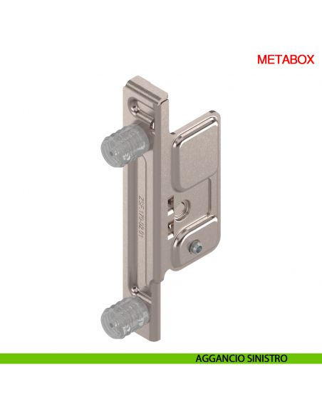 Attacco frontale sinistro Blum Metabox ZSF.1800LI per altezza spondina 86-118-150 mm montaggio EXPANDO diametro 10 mm