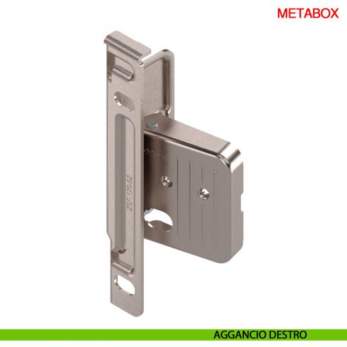 Attacco frontale destro Blum Metabox ZSF.1200RE per altezza spondina 86-118-150 mm montaggio INSERTA