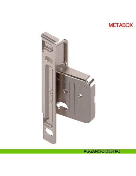 Attacco frontale destro e sinistro Blum Metabox ZSF.1200 per altezza spondina 86-118-150 mm montaggio INSERTA