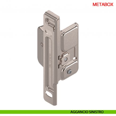 Attacco frontale destro e sinistro Blum Metabox ZSF.1200 per altezza spondina 86-118-150 mm montaggio INSERTA