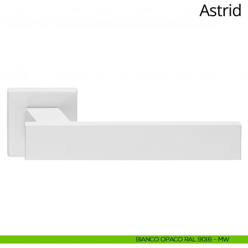 Maniglia per porta interna Astrid Ital Linea rosetta quadrata bianco opaco