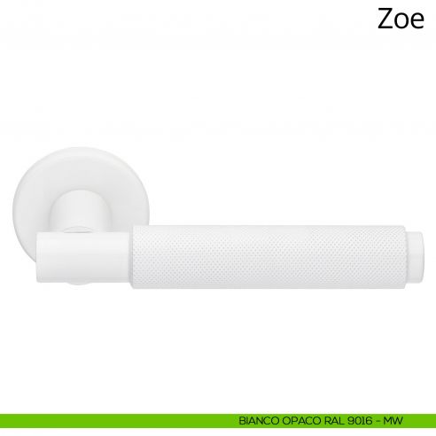 Maniglia per porta interna Zoe Ital Linea rosetta tonda bianco opaco