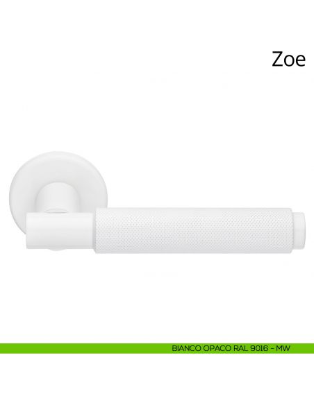 Maniglia per porta interna Zoe Ital Linea rosetta tonda bianco opaco