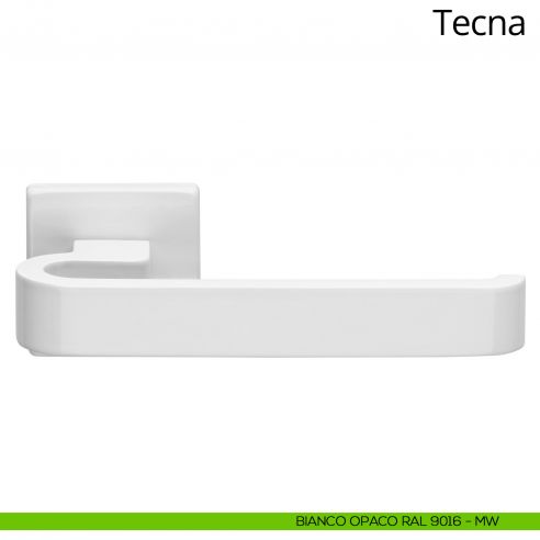 Maniglia per porta interna Tecna Ital Linea rosetta quadrata bianco opaco