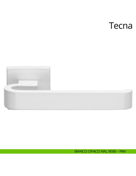 Maniglia per porta interna Tecna Ital Linea rosetta quadrata bianco opaco