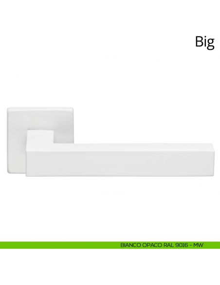 Maniglia per porta interna Big Ital Linea rosetta quadrata bianco opaco
