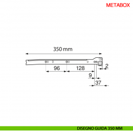 Guida per spondina metallica Blum Metabox C15 320 bianco crema 2