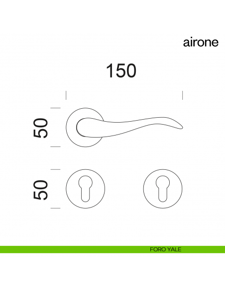 Maniglia per porta Airone dnd Handles foro yale