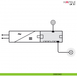 Distributore a 6 vie per LED monocromatico Hafele Loox5 24 V Box to Box funzione di commutazione per 1 dispositivo di accensione 2