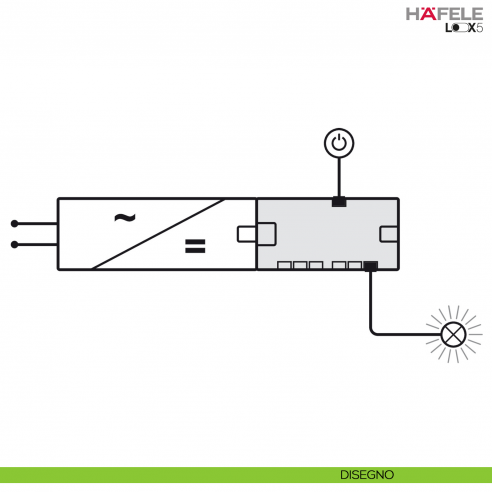 Distributore a 6 vie per LED monocromatico Hafele Loox5 24 V Box to Box funzione di commutazione 1 dispositivo di accensione