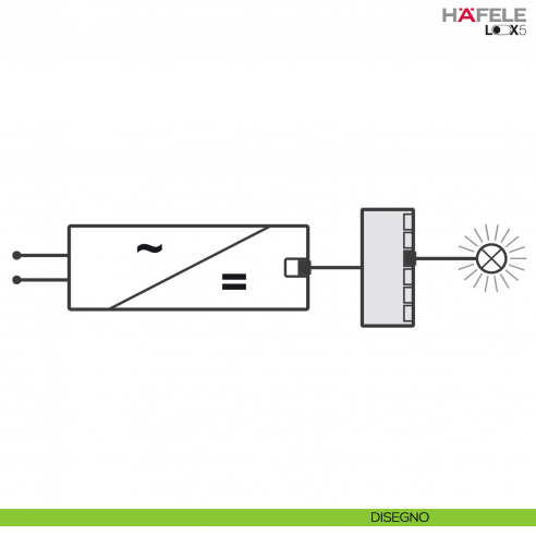 Distributore a 6 vie per LED monocromatico Hafele Loox5 24 V Box to Box senza funzione di commutazione a 2 poli