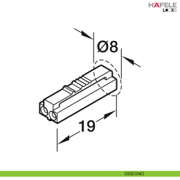 Prolunga lunghezza 500 mm per LED monocromatico Hafele Loox5 24 V a 2 poli 2