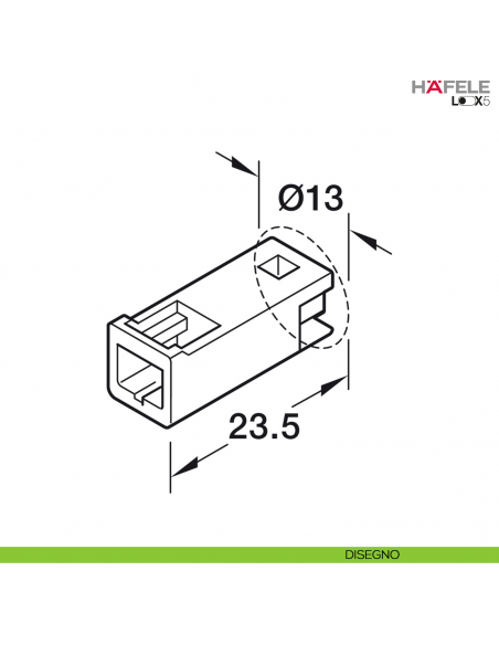 Prolunga lunghezza 500 mm per LED monocromatico Hafele Loox5 24 V a 2 poli