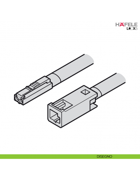 Prolunga lunghezza 500 mm per LED monocromatico Hafele Loox5 24 V a 2 poli
