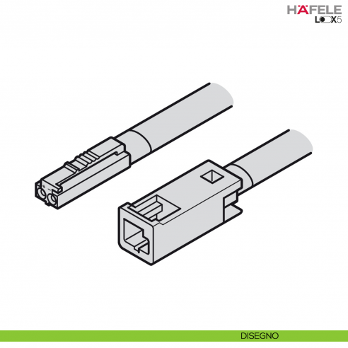 Prolunga lunghezza 1000 mm per LED monocromatico Hafele Loox5 24 V a 2 poli