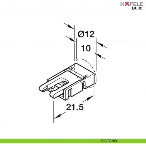Cavo di connessione lunghezza 500 mm per strip LED COB monocromatica 8 mm Hafele Loox5 24 V a 2 poli